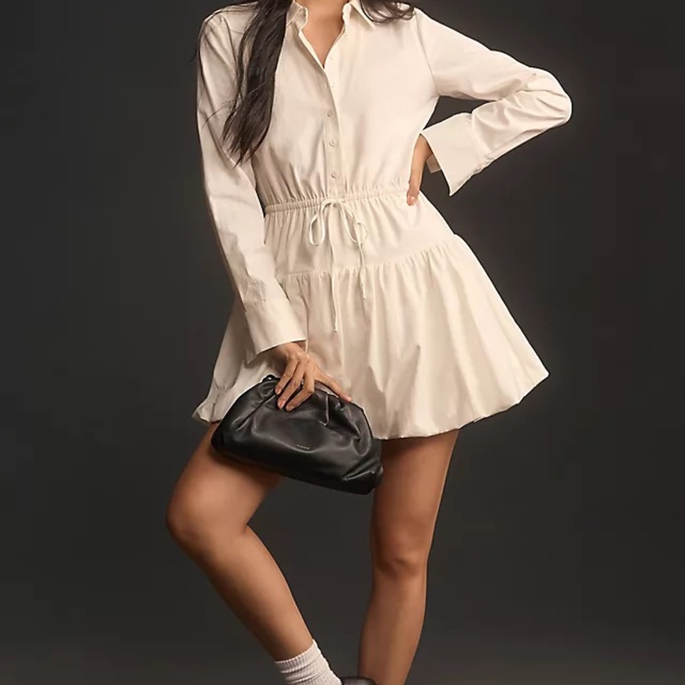 Reformation Cream Long Sleeve Dress